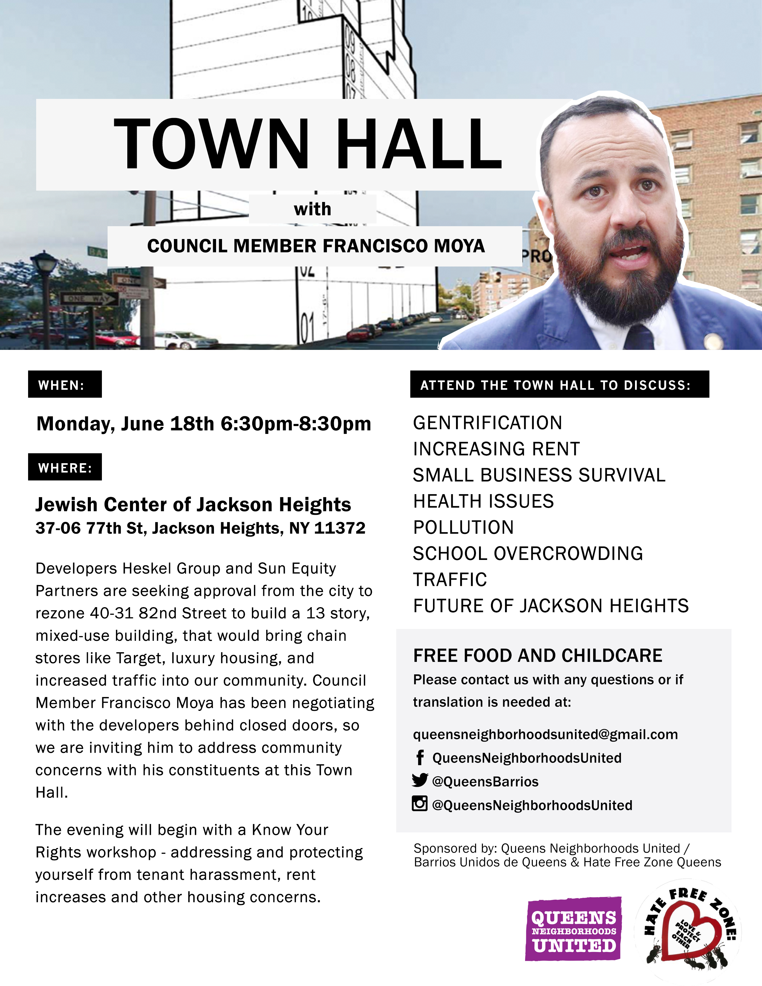 Flyer for QNU townhall