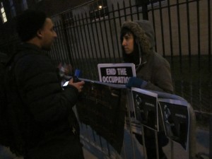 The "Anti-Zionist" police barricade, Brooklyn College, 2/7/13
