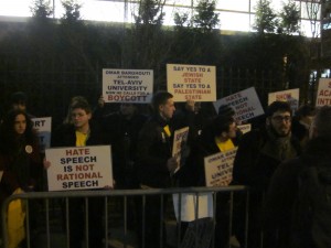 In the "Pro-Zionist" barricade, Brooklyn College, 2/7/13